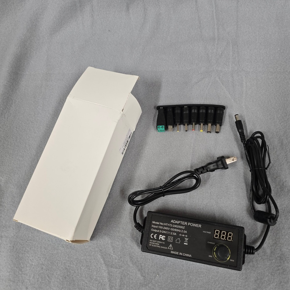 Kejiesheng Adjustable Power Supply 3V-24V 2.5A 60W AC/DC Adapter with LED